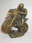 Motorcykel, statyett, Cross, brons, P