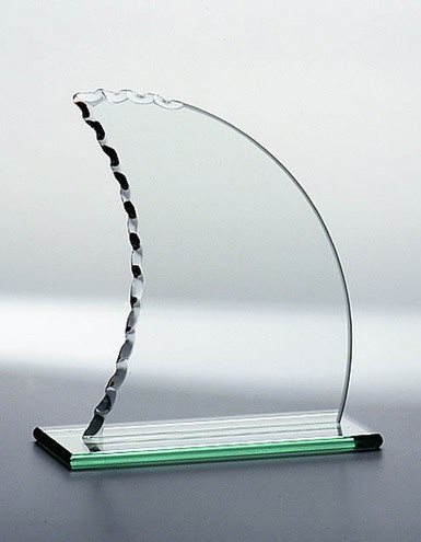 Shark-attack glass trophy 200mm