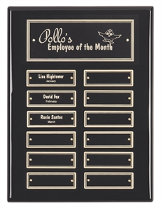 High Gloss Black Finish Plaque 300x230 mm