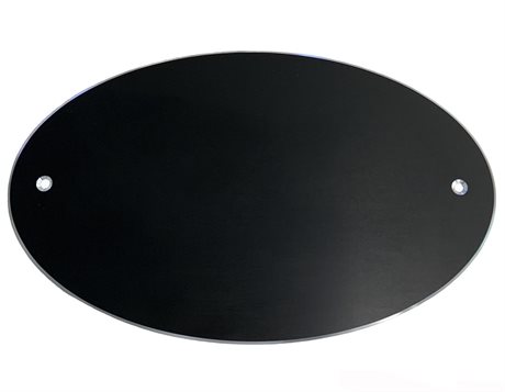 Oval svart/silver eloxerad aliminium 200x120 mm
